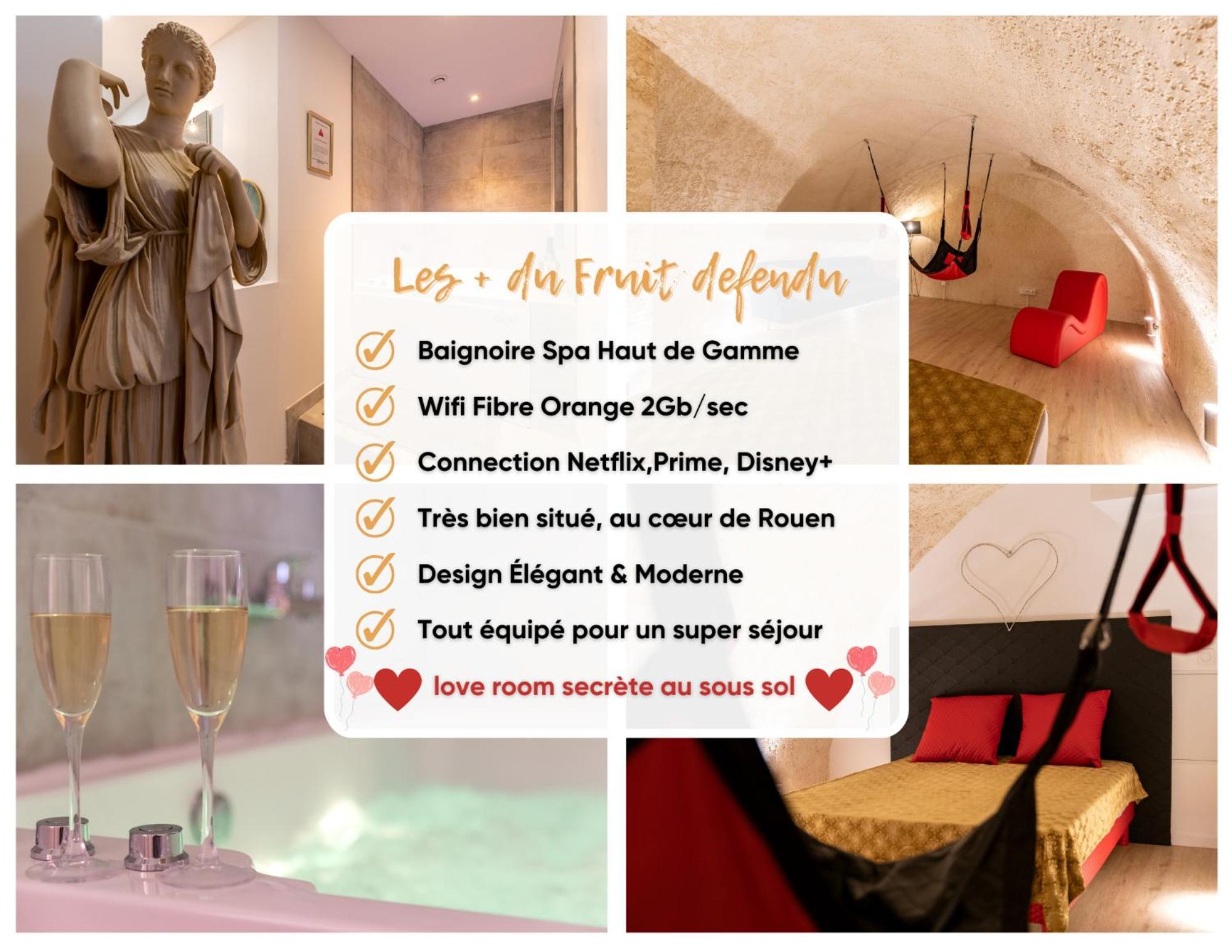 Le Fruit Defendu "Love Room" Jacuzzi Centre Ville Руан Екстериор снимка